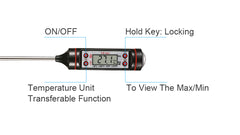 Food Electronic Thermometer, Portable Probe Thermometer