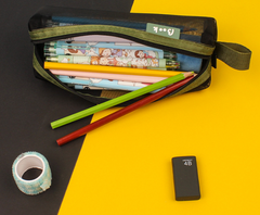 Simple Color-Block Transparent Pencil Case for Students