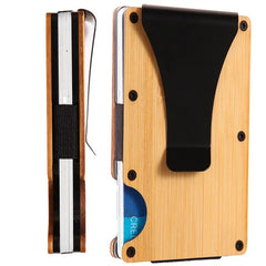 Wood Grain RFID Blocking Credit Card Holder Wallet
