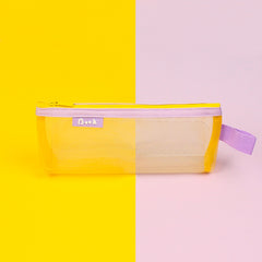 Simple Color-Block Transparent Pencil Case for Students