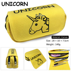 Cartoon Unicorn Double-Layer Large Capacity Pencil Case