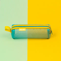 Simple Color-Block Transparent Pencil Case for Students