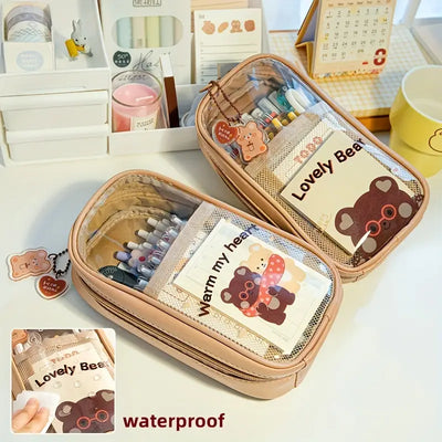 Cute Waterproof Multi-layer Pencil Case for Students
