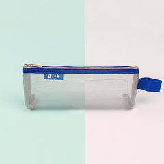 Simple Color-Block Transparent Pencil Case for Students