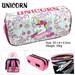 Cartoon Unicorn Double-Layer Large Capacity Pencil Case