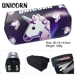 Cartoon Unicorn Double-Layer Large Capacity Pencil Case