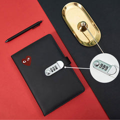 A5 Lockable PU Leather Password Notebook Diary