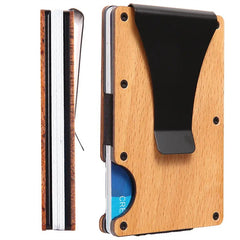Wood Grain RFID Blocking Credit Card Holder Wallet