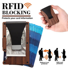 Wood Grain RFID Blocking Credit Card Holder Wallet