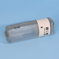 Simple Color-Block Transparent Pencil Case for Students