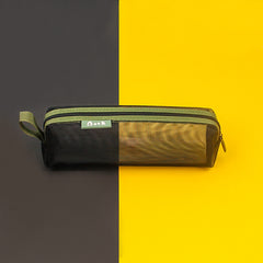 Simple Color-Block Transparent Pencil Case for Students