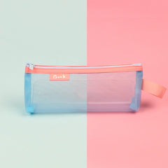 Simple Color-Block Transparent Pencil Case for Students