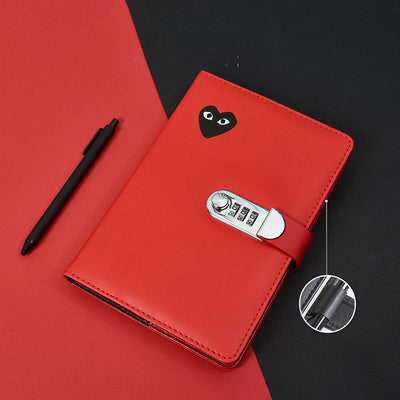A5 Lockable PU Leather Password Notebook Diary