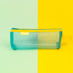 Simple Color-Block Transparent Pencil Case for Students