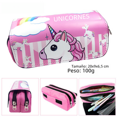 Cartoon Unicorn Double-Layer Large Capacity Pencil Case
