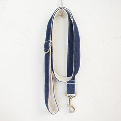 MUTTCO Adjustable Denim Dog Collar with Leash