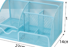 Large Capacity Metal Desktop Organizer - Pen & Document Holder
